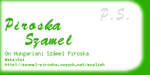 piroska szamel business card