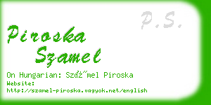 piroska szamel business card